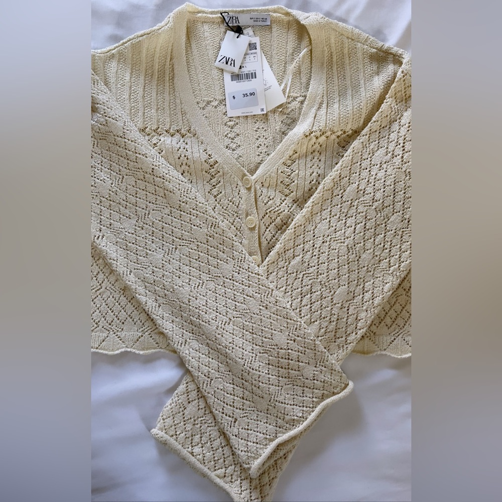 Crochet button up jacket